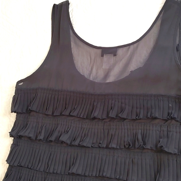 H&M Womens Dark Grey Sleeveless Layered Ruffle Mini Dress/ Size S - Picture 11 of 11